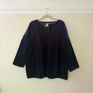 Honnete French Workwear - Velvet Blue Tunic - Midnight Blue - One Size
